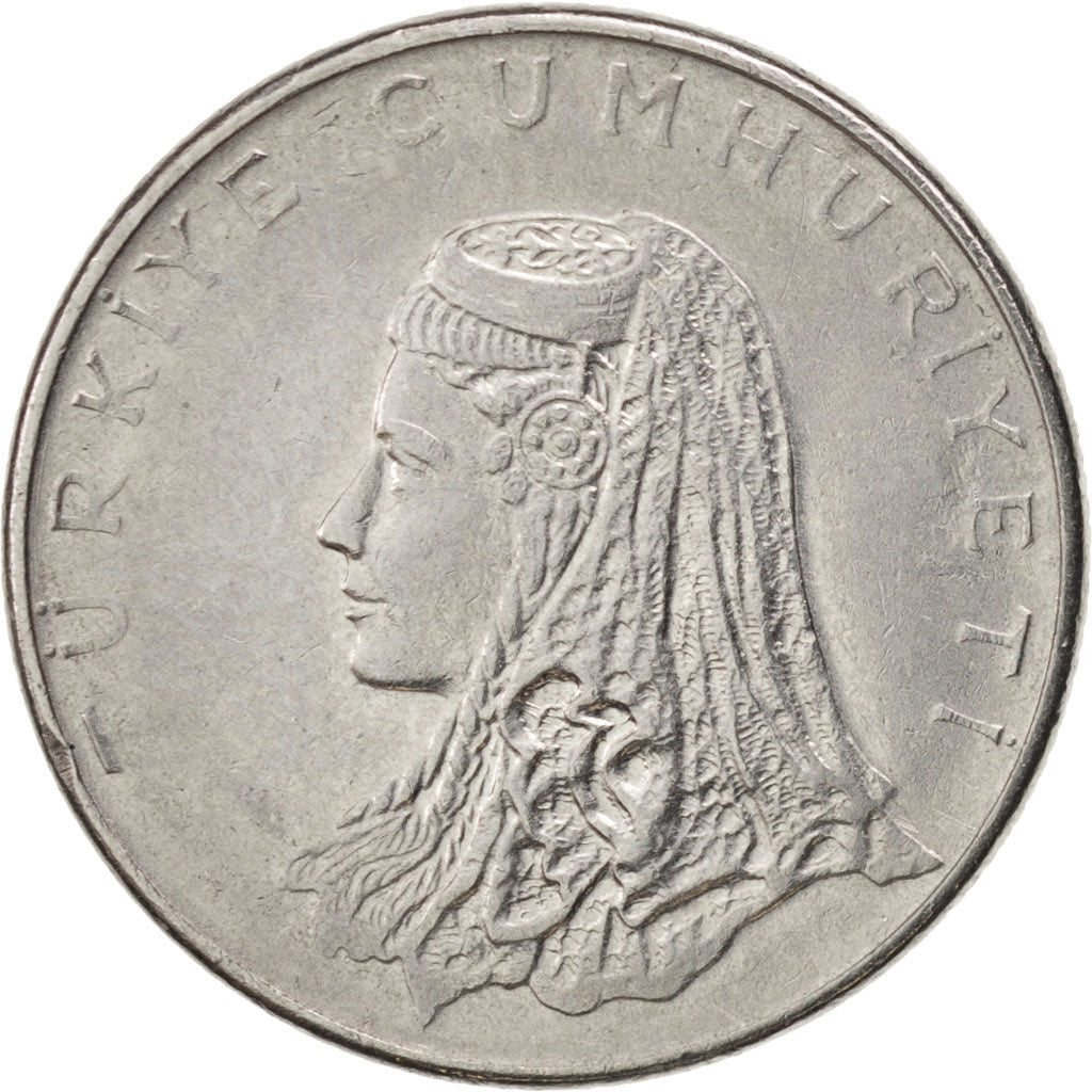 Moneta, Turcja, 50 Kurus, 1976, EF(40-45), Stal nierdzewna, KM:899