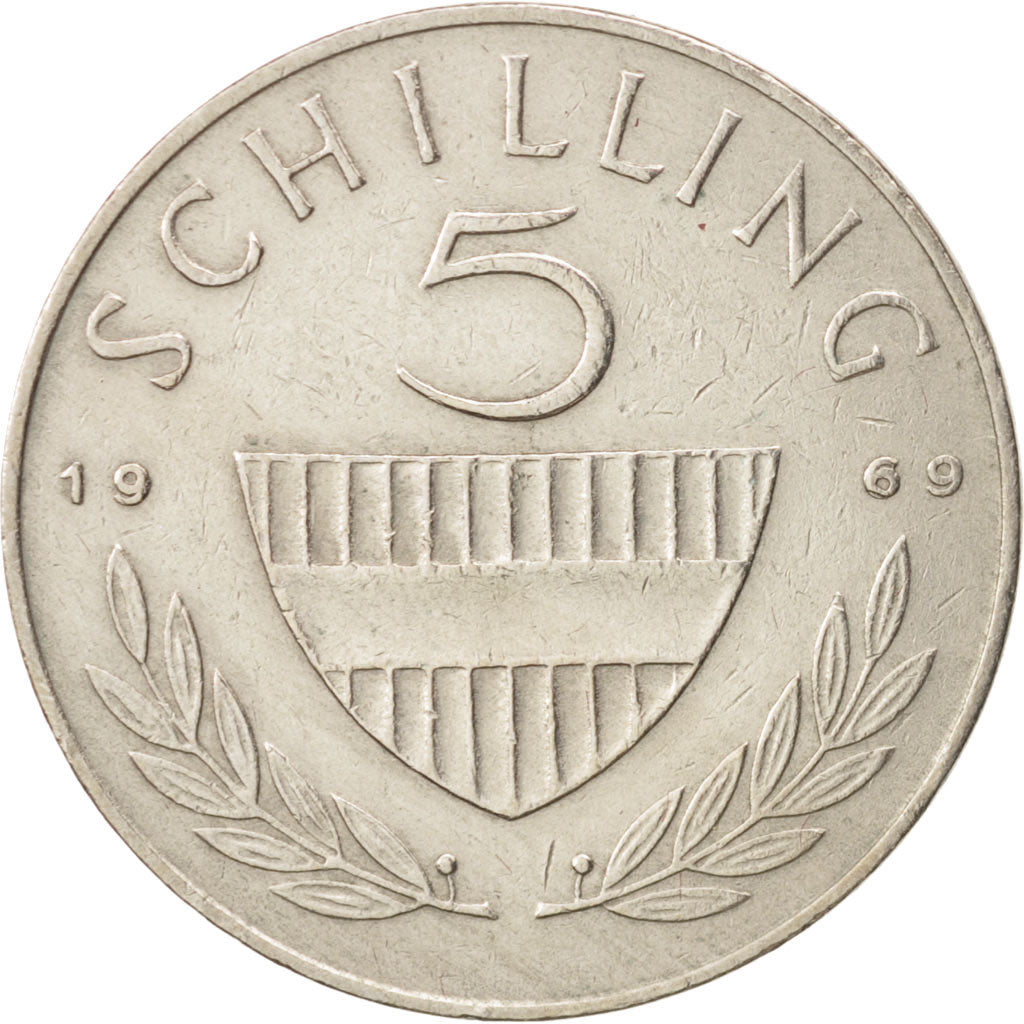 Moneta, Austria, 5 Schilling, 1969, BB+, Rame-nichel, KM:2889a
