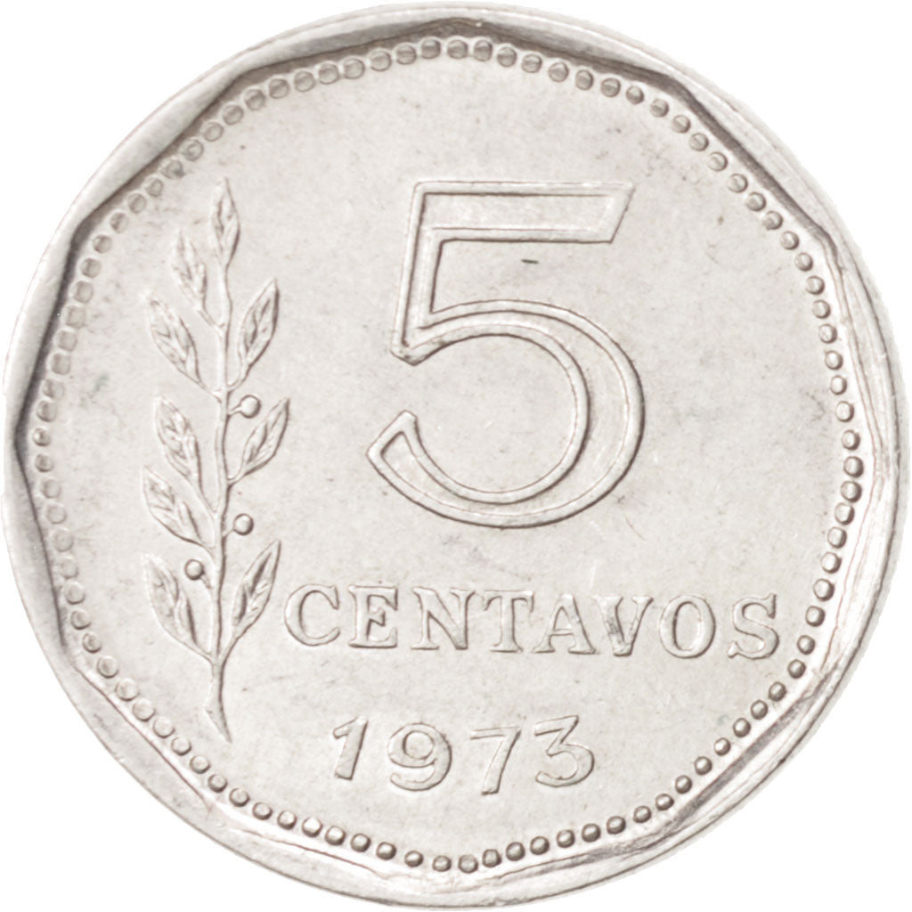 Coin, Argentina, 5 Centavos, 1973, AU(55-58), Aluminum, KM:65