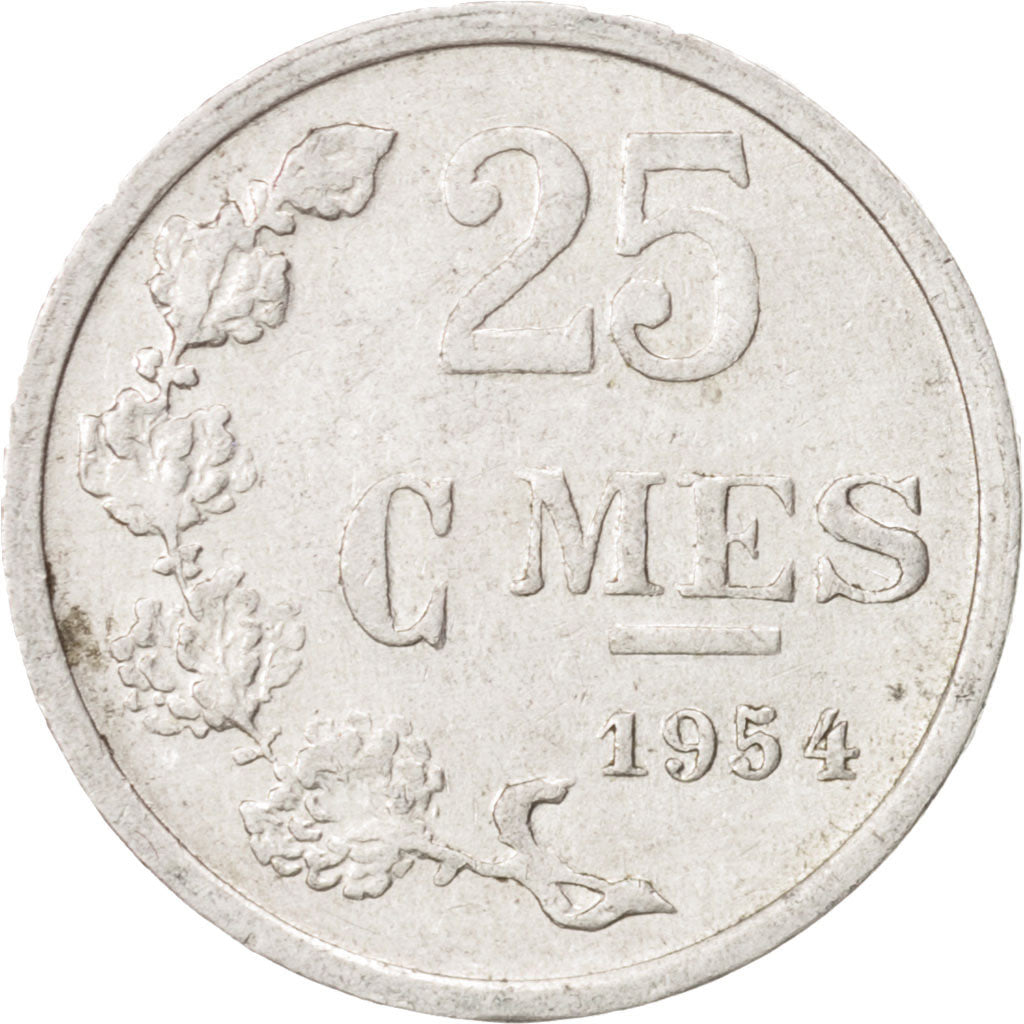 Münze, Luxemburg, Jean, 25 Centimes, 1954, SS+, Aluminium, KM:45a.2