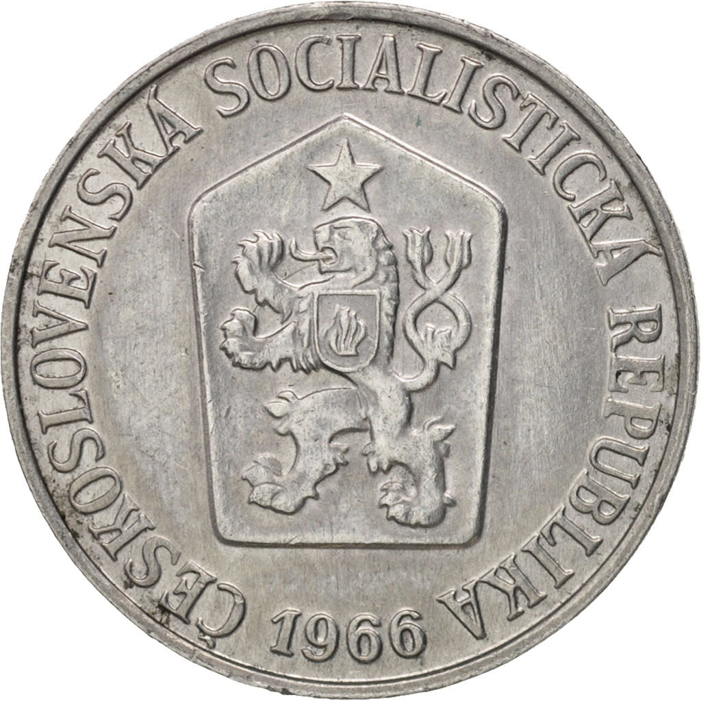Coin, Czechoslovakia, 5 Haleru, 1966, AU(50-53), Aluminum, KM:53