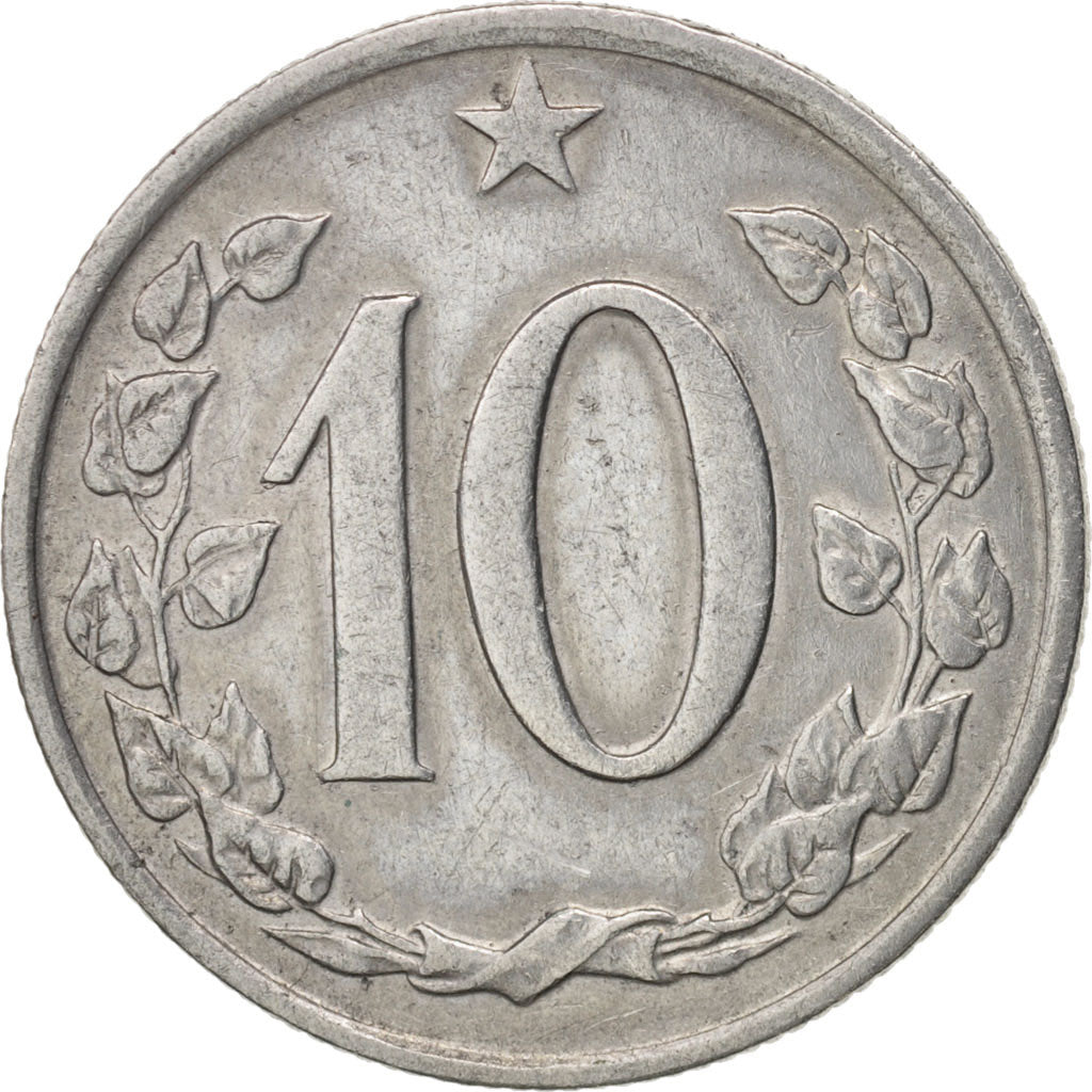 Czechoslovakia, 10 Haleru, 1964, AU(50-53), Aluminum, KM:49.1