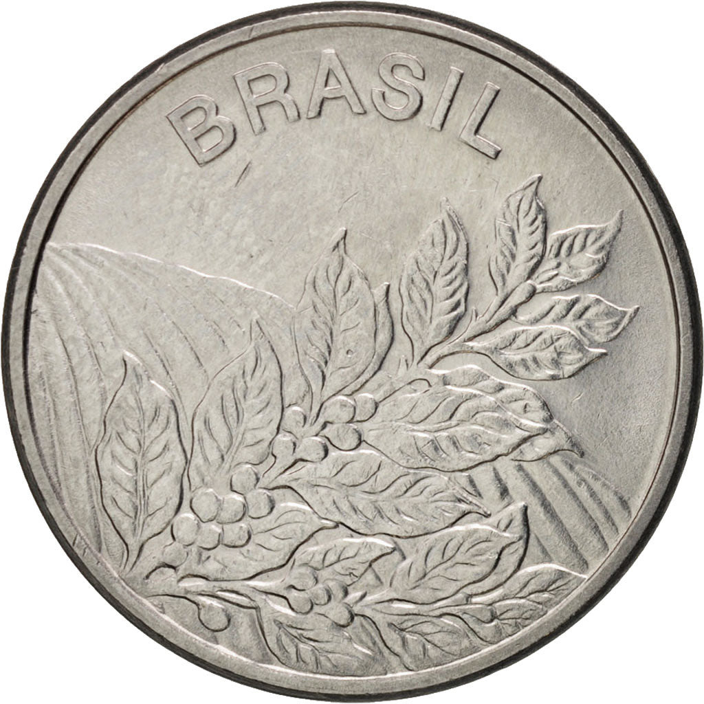 Münze, Brasilien, 5 Cruzeiros, 1980, SS+, Stainless Steel, KM:591