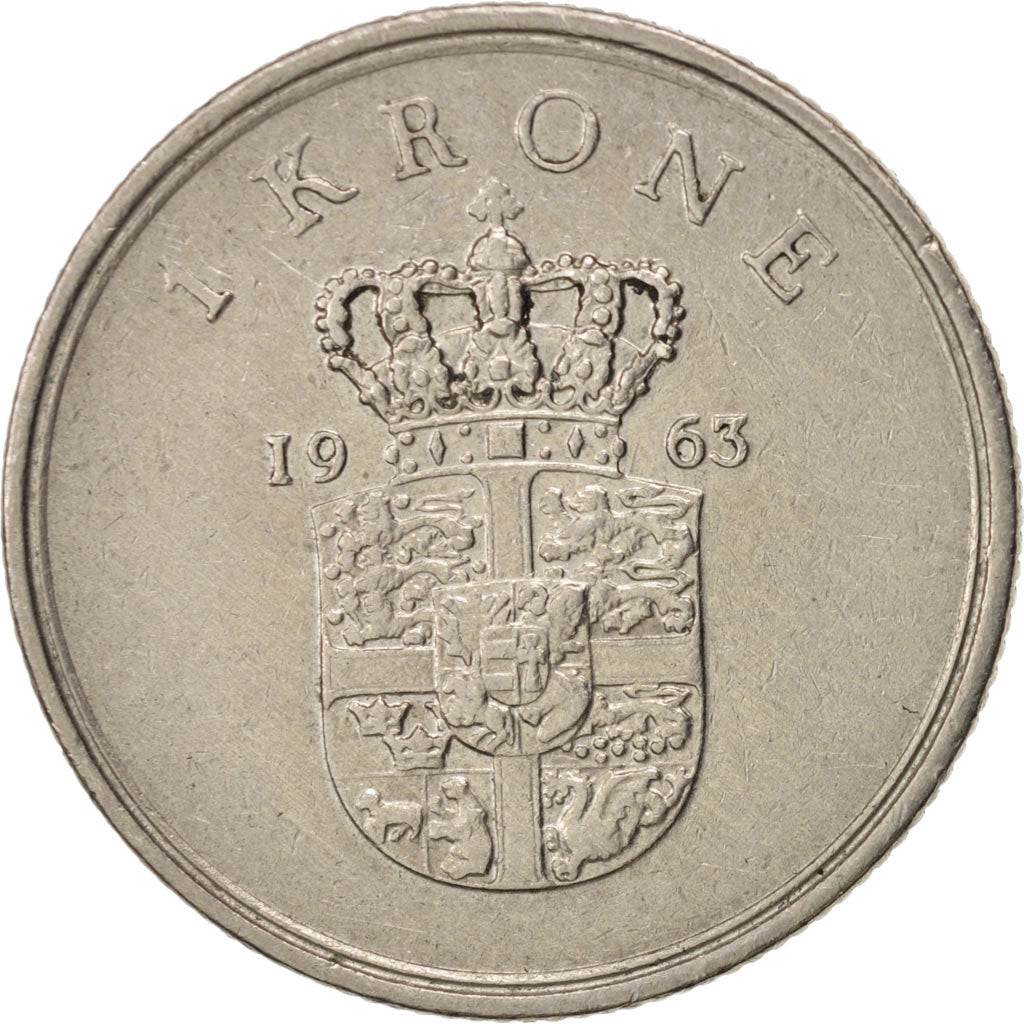 Münze, Dänemark, Frederik IX, Krone, 1963, Copenhagen, SS, Copper-nickel