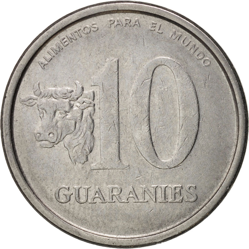 Paraguay, 10 Guaranies, 1978, AU(50-53), Stainless Steel, KM:167