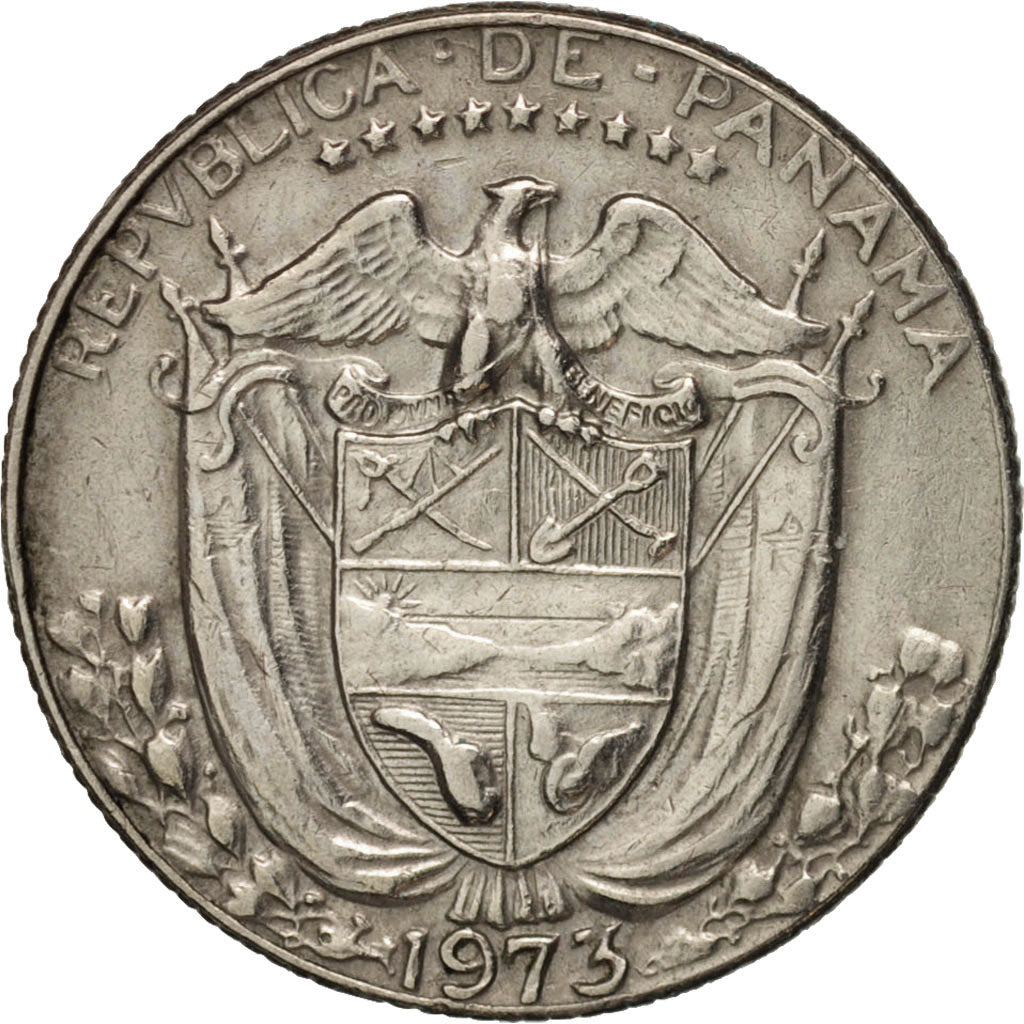 Panama, 1/10 Balboa, 1973, AU(55-58), Copper-Nickel Clad Copper, KM:10