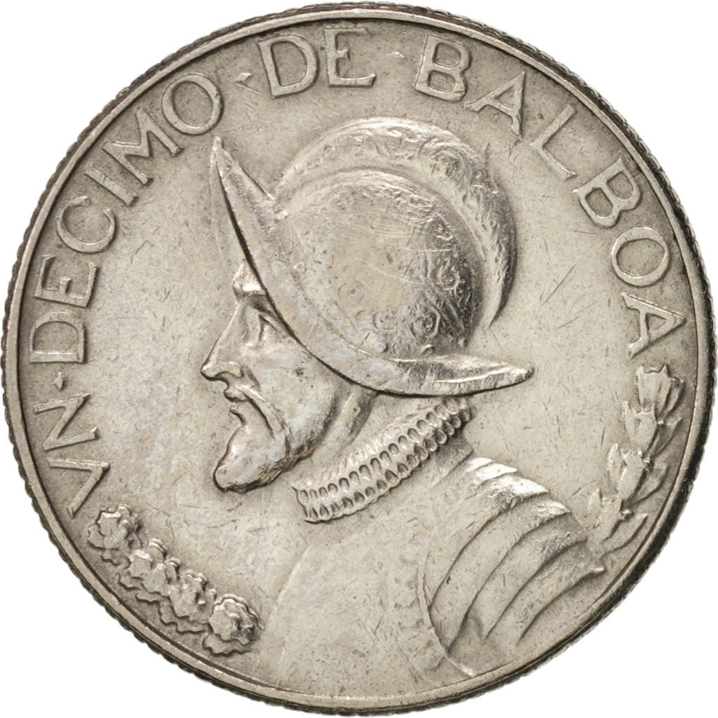 Panama, 1/10 Balboa, 1973, AU(55-58), Copper-Nickel Clad Copper, KM:10
