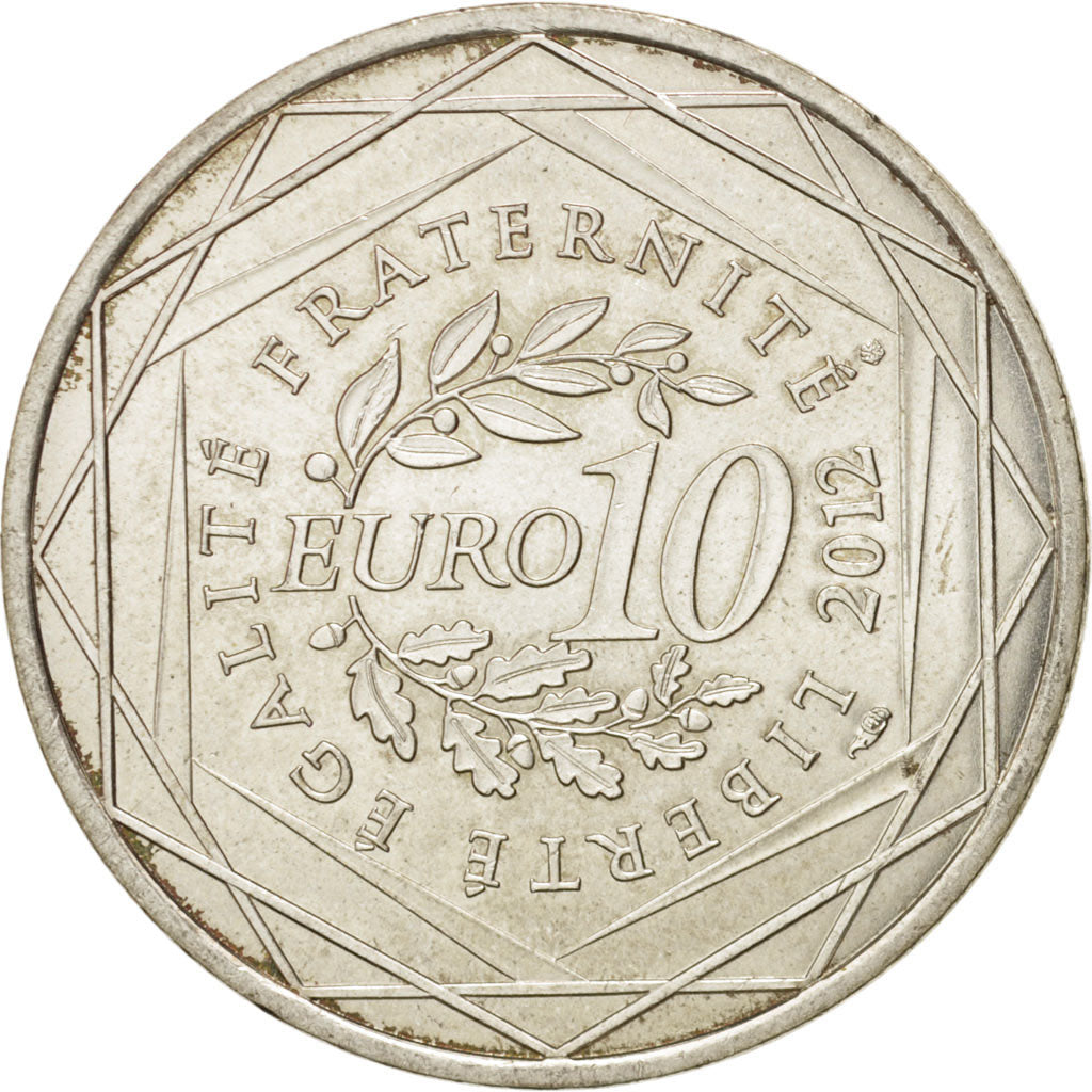 France, 10 Euro, 2012, MS(60-62), Silver, KM:1883