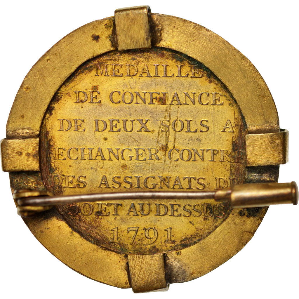 France, 2 Sols, 1791, SUP, Bronze, KM:Tn23, Brandon:217