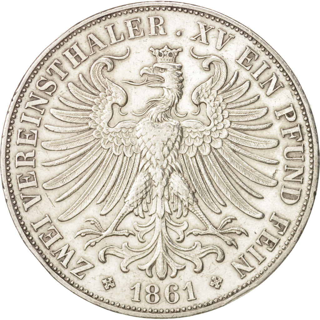 Coin, German States, FRANKFURT AM MAIN, 2 Thaler, 3-1/2 Gulden, 1861, Frankfurt