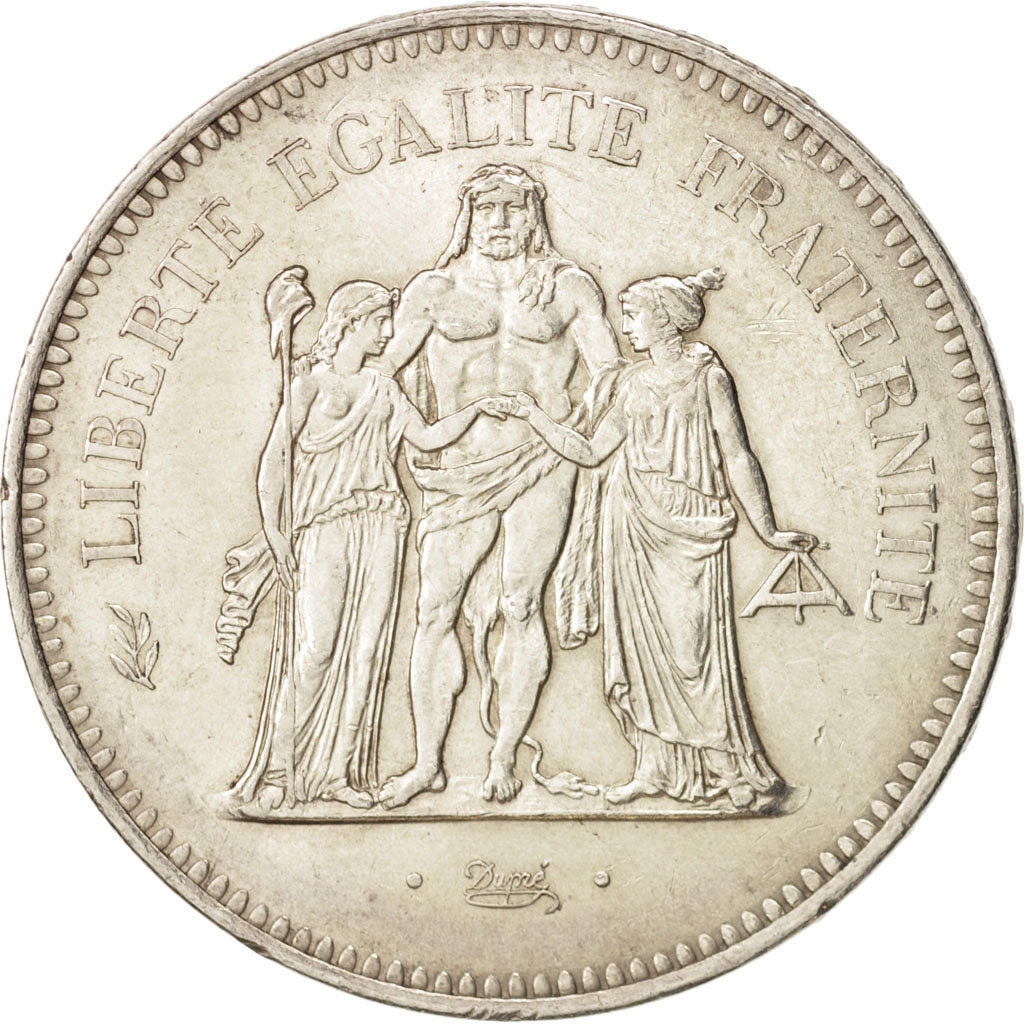 Coin, France, Hercule, 50 Francs, 1976, Paris, MS(60-62), Silver, KM:941.1