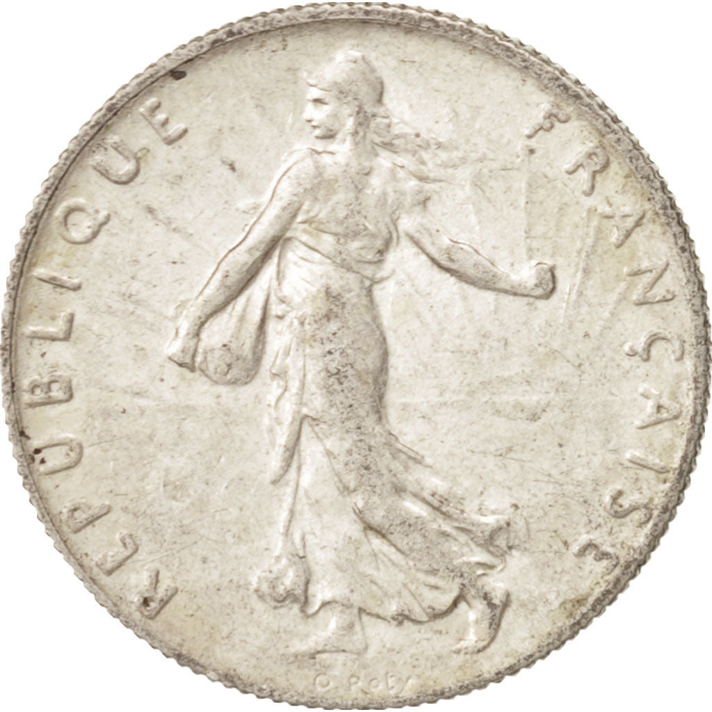France, Semeuse, 50 Centimes, 1919, Paris, AU(55-58), Silver, KM:854