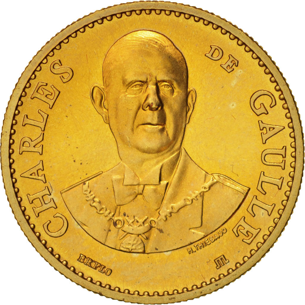 Francia, Medal, De Gaulle, History, 1988, Thiébaud, SPL, Bronzo