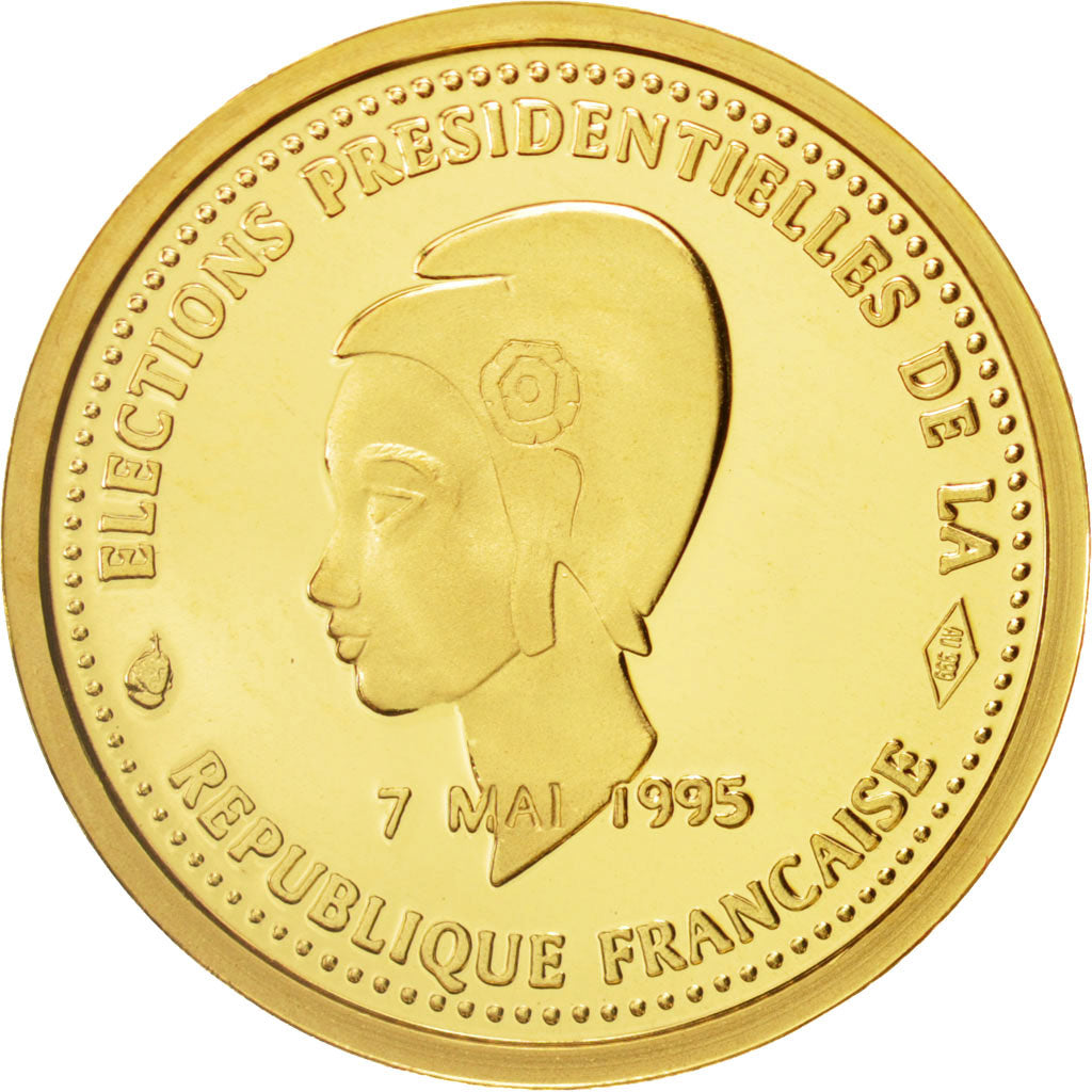 France, Medal, Jacques Chirac, History, 1995, MS(64), Gold