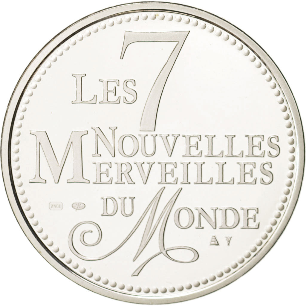 France, Medal, Merveilles du monde, Taj Mahal, Arts & Culture, MS(65-70), Silver