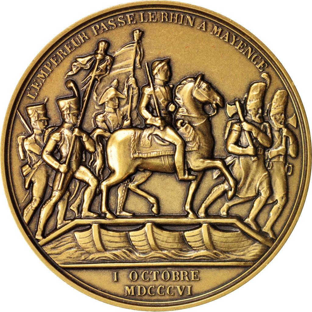 France, Medal, Passage du Rhin, First French Empire, History, MS(65-70), Bronze