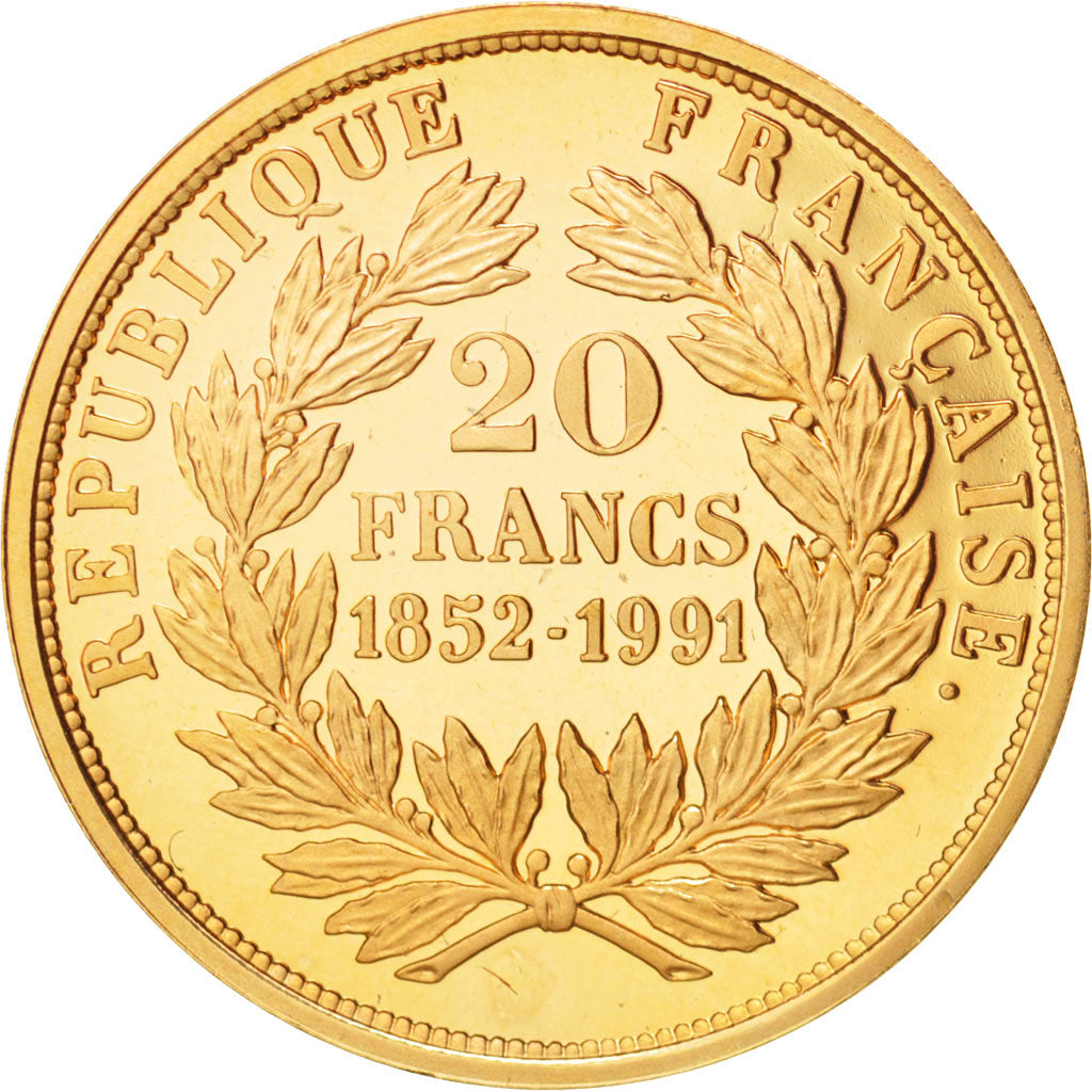 France, 20 Francs, 1991, Paris, MS(65-70), Gold