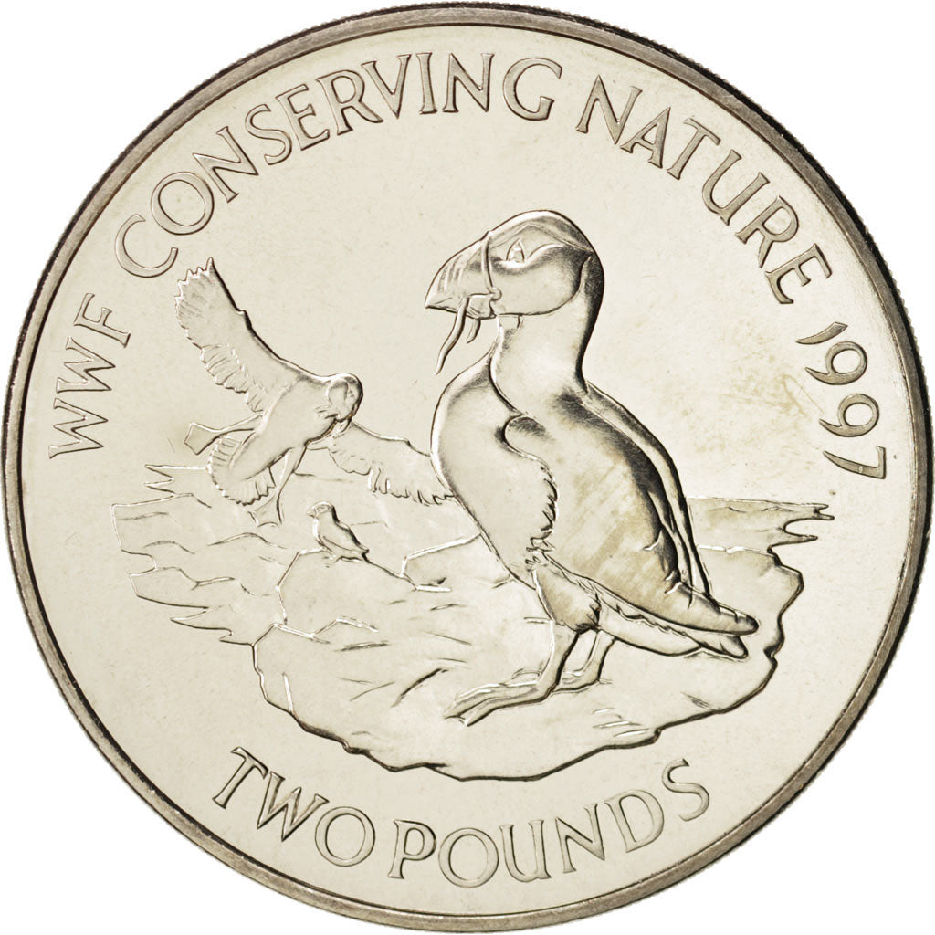 Alderney, Elizabeth II, 2 Pounds, 1997, British Royal Mint, MS(65-70)