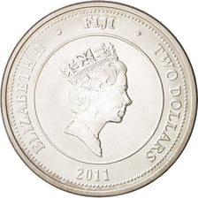 Coin, Fiji, Elizabeth II, 2 Dollars, 2011, New Zealand, MS(65-70), Silver
