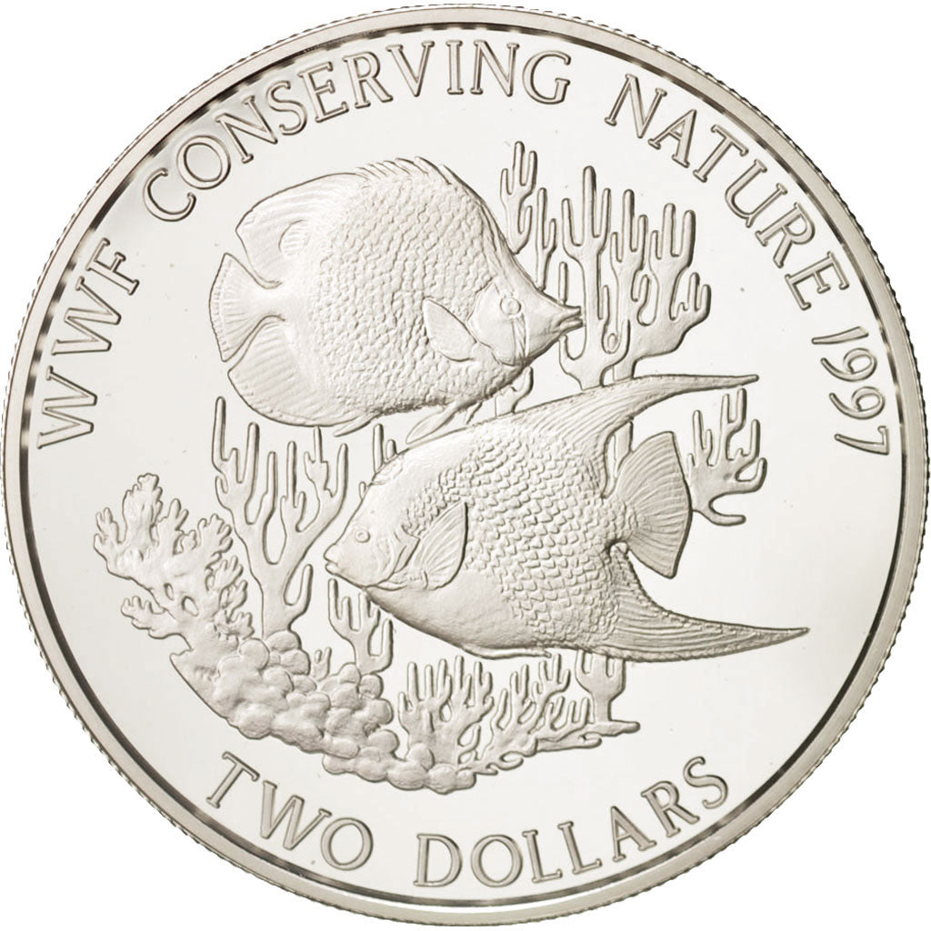 Bahamas, Elizabeth II, 2 Dollars, 1997, British Royal Mint, Silver, KM:198
