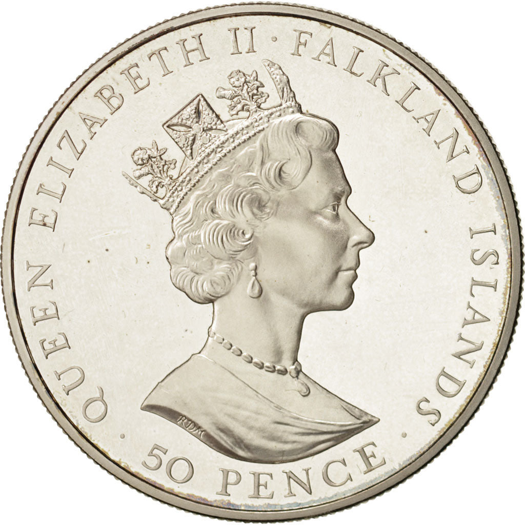 Falkland Islands, Elizabeth II, 50 Pence, 1997, MS(65-70), Silver, KM:59a