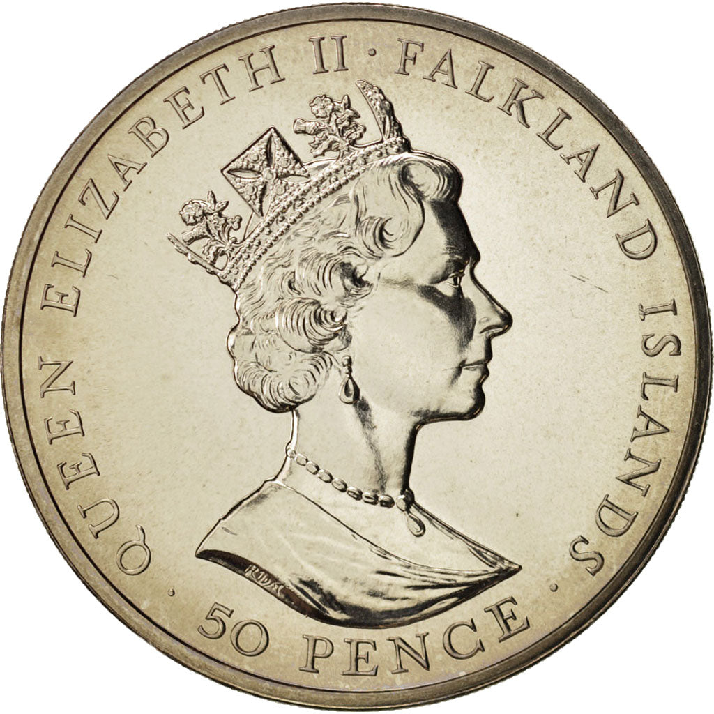 Falkland Islands, Elizabeth II, 50 Pence, 1998, MS(65-70), Copper-nickel, KM:60