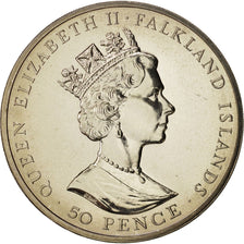 Falkland Islands, Elizabeth II, 50 Pence, 1998, MS(65-70), Copper-nickel, KM:60
