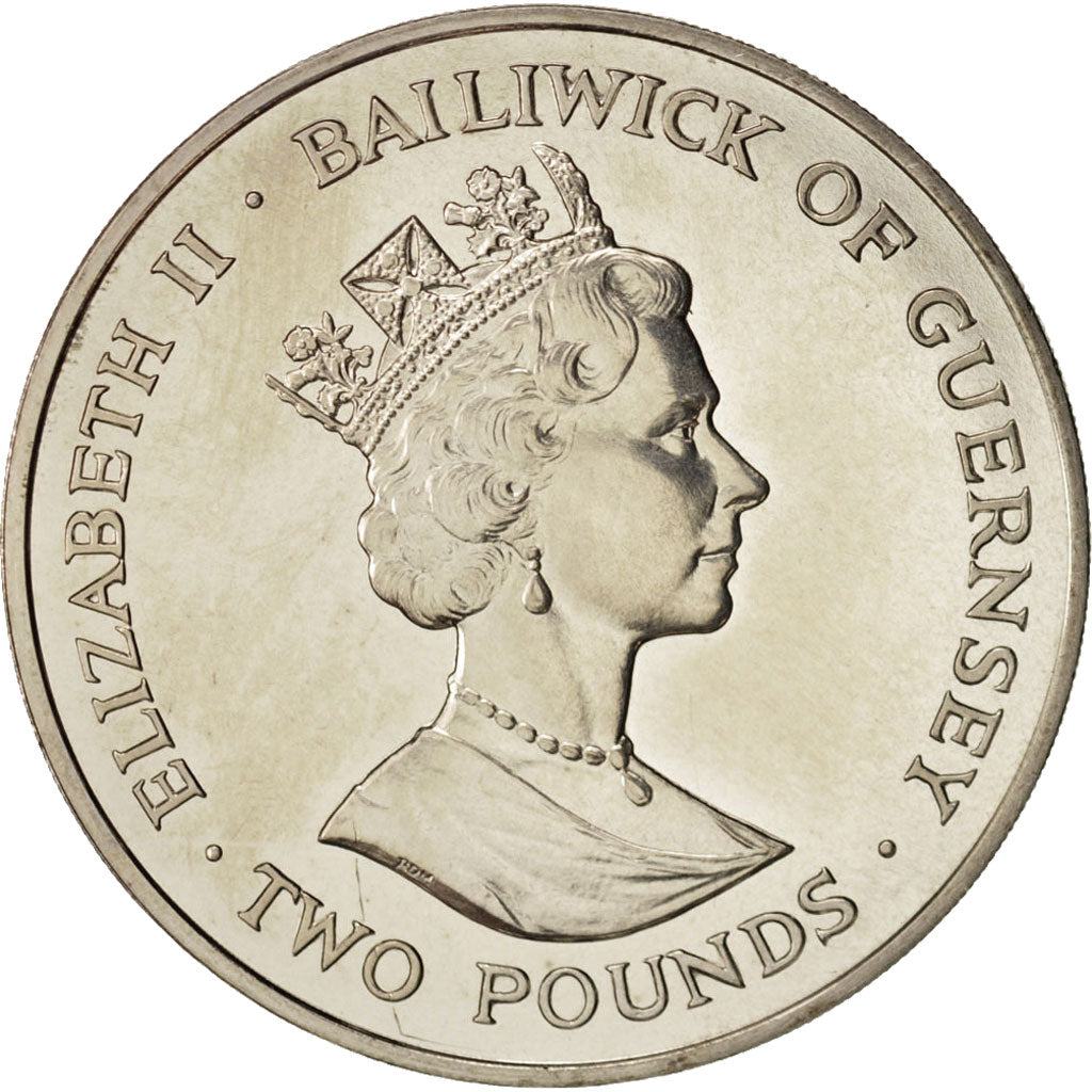 Guernsey, Elizabeth II, 2 Pounds, 1997, Guernesey, FDC, Copper-nickel, KM:80