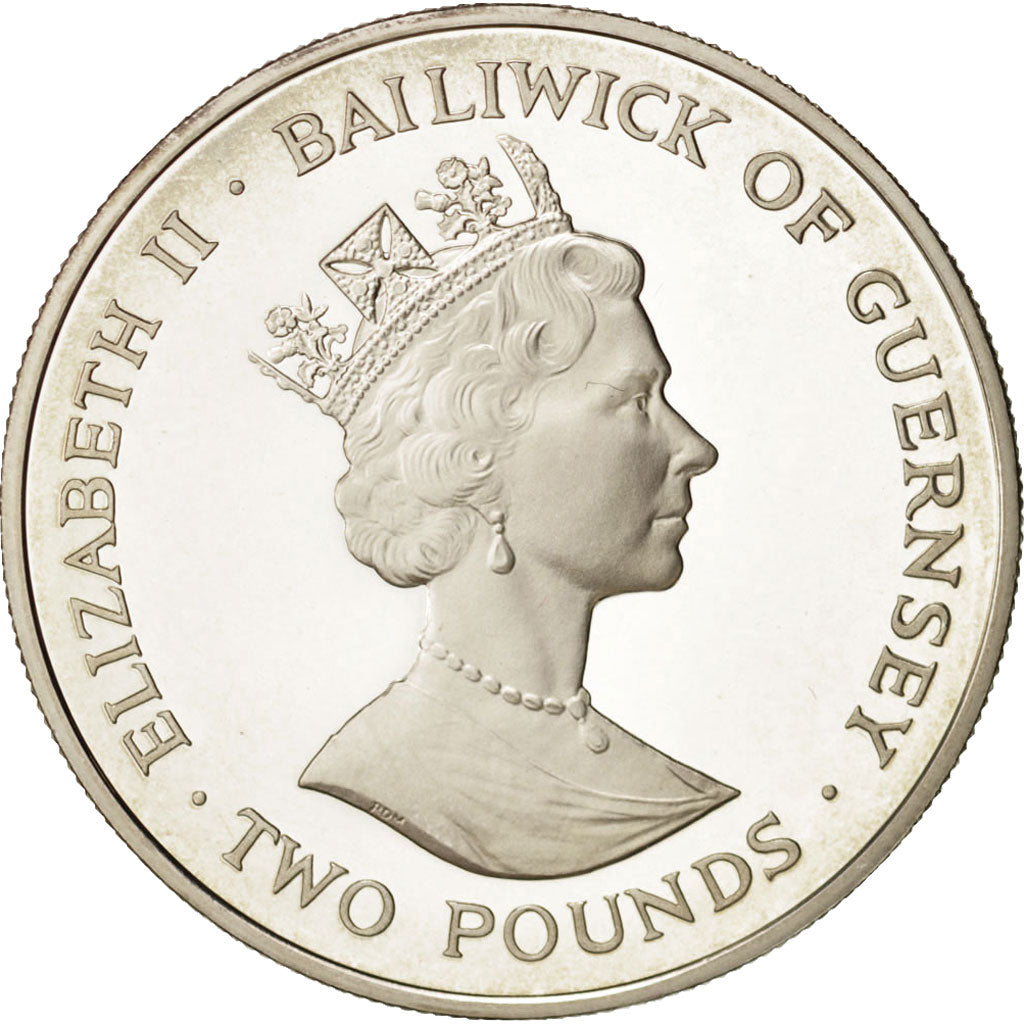 Guernsey, Elizabeth II, 2 Pounds, 1997, Guernesey, MS(65-70), Silver, KM:80a