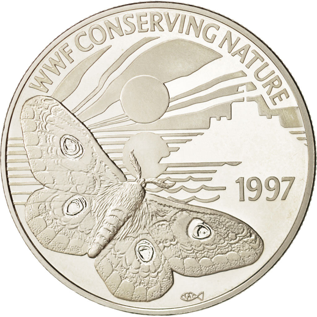 Guernsey, Elizabeth II, 2 Pounds, 1997, Guernesey, MS(65-70), Silver, KM:80a