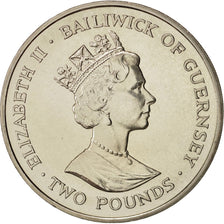 Guernsey, Elizabeth II, 2 Pounds, 1998, Guernesey, MS(65-70), Copper-nickel