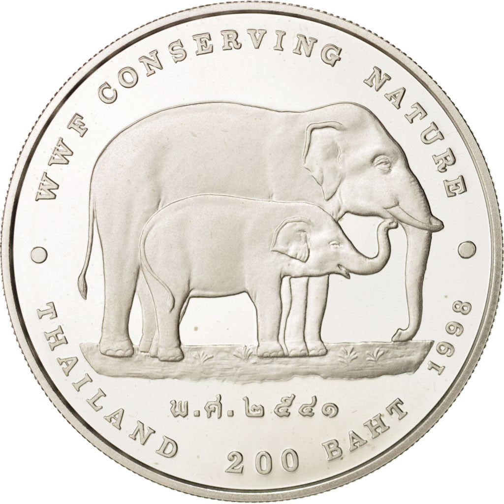 Thailand, Rama IX, 200 Baht, 1998, MS(65-70), Silver, KM:372