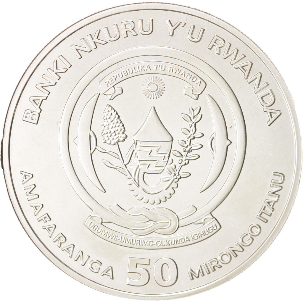 Ruanda, 50 Francs, 2011, FDC, Plata, KM:39