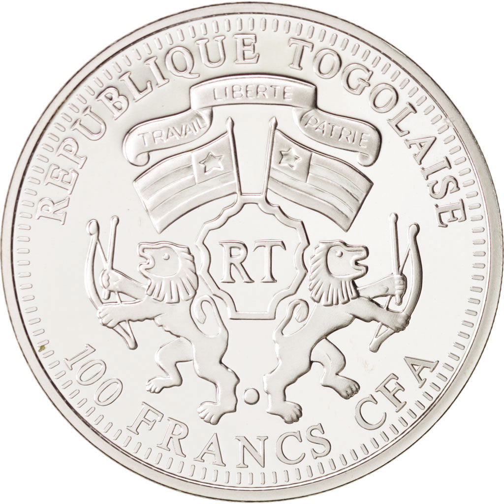 Togo, 100 Francs, 2011, FDC, Silver Plated Base Metal, KM:62