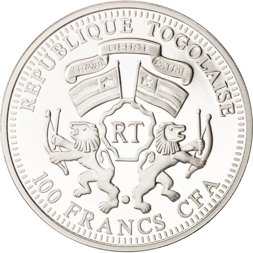 Togo, 100 Francs, 2011, MS(65-70), Silver
