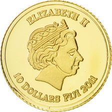 Fiji, Elizabeth II, 10 Dollars, Halong Bay, 2011, MS(65-70), Gold, KM:299