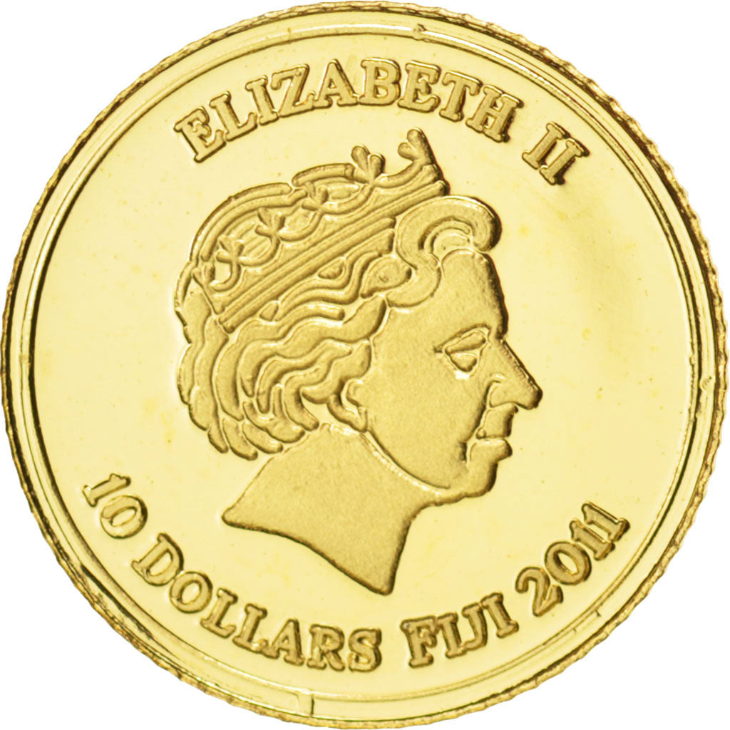 Fiji, Elizabeth II, 10 Dollars, 2011, Amazon, MS(65-70), Gold, KM:300