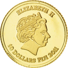 Fiji, Elizabeth II, 10 Dollars, 2011, Amazon, MS(65-70), Gold, KM:300