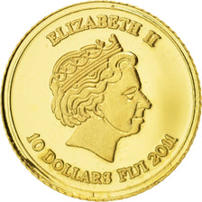 Fiji, Elizabeth II, 10 Dollars, 2011, South Africa, MS(65-70), Gold, KM:303
