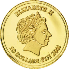 Fiji, Elizabeth II, 10 Dollars, 2011, MS(65-70), Namibia, Gold, KM:304
