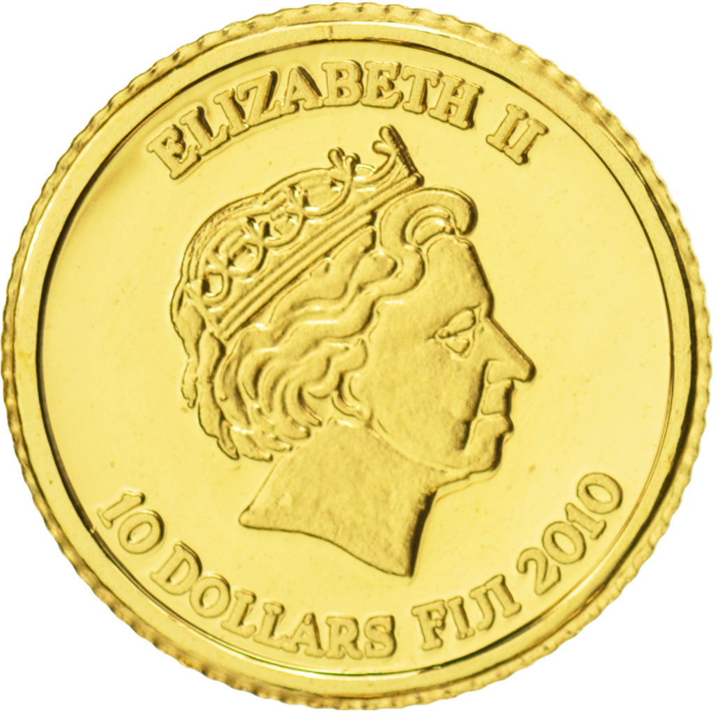 Fiji, Elizabeth II, 10 Dollars, 2010, Touthankamon MS(65-70), Gold, KM:296