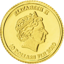 Fiji, Elizabeth II, 10 Dollars, 2010, Touthankamon MS(65-70), Gold, KM:296
