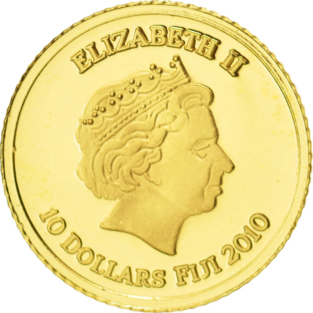Fiji, 10 Dollars, Nefertiti, 2010, MS(65-70), Gold