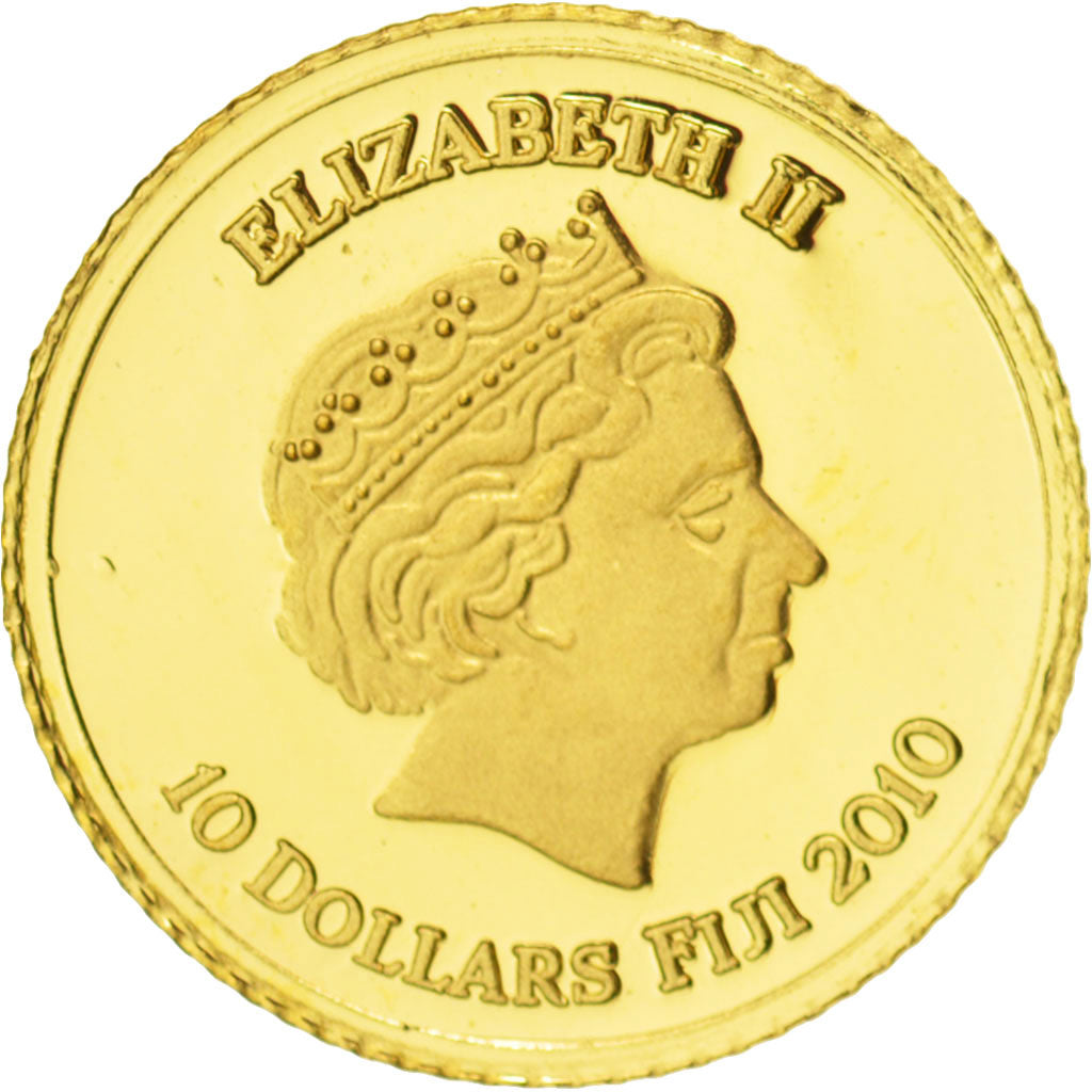 Fiji, 10 Dollars, Egyptian symbol, 2010, MS(65-70), Gold