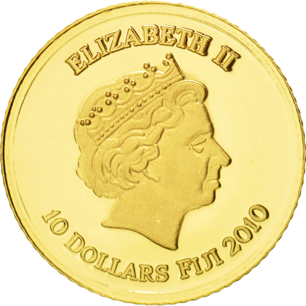 Fiji, 10 Dollars, Egyptian couple, 2010, MS(65-70), Gold