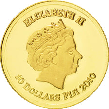 Fiji, 10 Dollars, Egyptian couple, 2010, MS(65-70), Gold