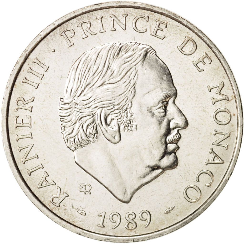 Moneda, Mónaco, Rainier III, 100 Francs, 1989, SC, Plata, KM:164, Gadoury:MC164