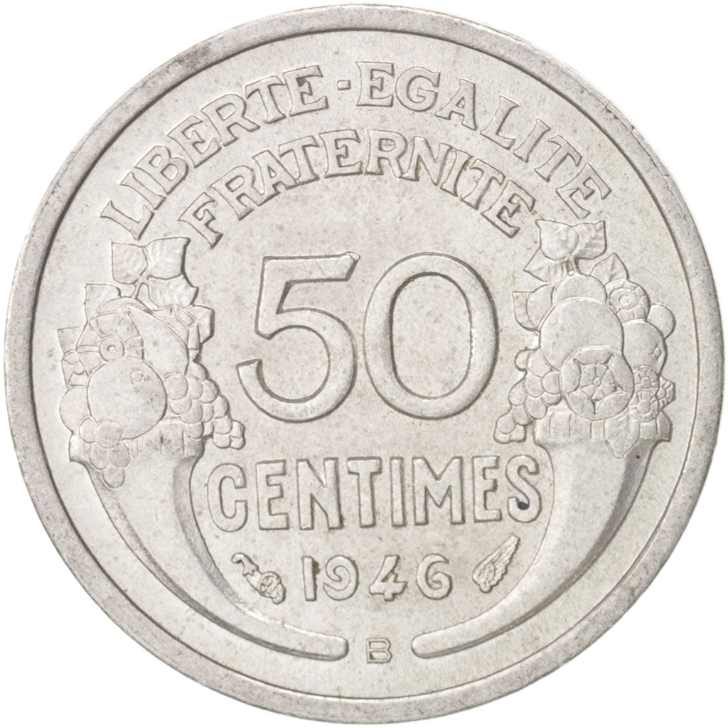 Monnaie, France, Morlon, 50 Centimes, 1946, Beaumont - Le Roger, SPL, Aluminium