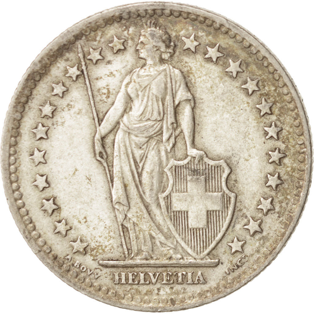 Svizzera, 2 Francs, 1948, Bern, MB+, Argento, KM:21