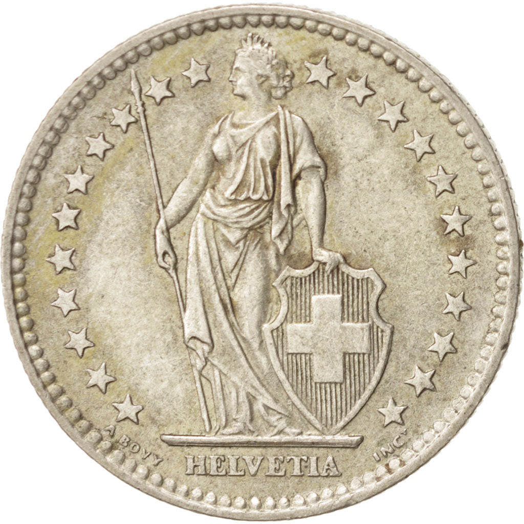 Switzerland, 2 Francs, 1961, Bern, AU(55-58), Silver, KM:21